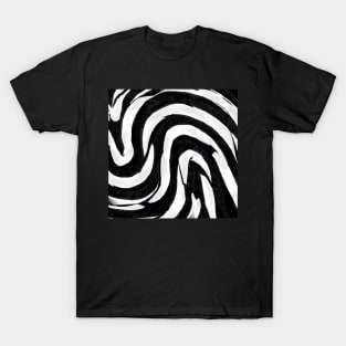 Hexa Wave (simplified) - Black and White T-Shirt